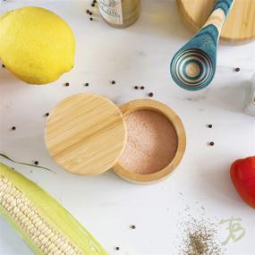 img 2 attached to 🧂 Versatile Totally Bamboo Salt Cellar Bamboo Storage Box: Swivel Lid, 6oz Capacity