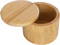 🧂 versatile totally bamboo salt cellar bamboo storage box: swivel lid, 6oz capacity logo