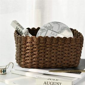 img 1 attached to 🧺 Organize and Declutter with LA JOLIE MUSE Woven Storage Baskets - Set of 3 (Brown)