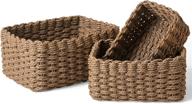 🧺 organize and declutter with la jolie muse woven storage baskets - set of 3 (brown) logo