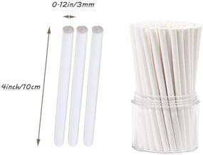 img 3 attached to 🍭 300 White 4 Inch Lollipop Sticks for Cake Pops, Cookies, Candy, Chocolate - Ideal for Parties and Baking
