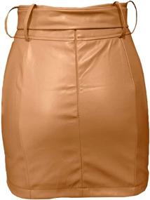 img 2 attached to Xxxiticat Womens Waisted Leather Pencil Women's Clothing