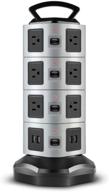 сетевой фильтр с защитой от перенапряжения tnp tower power strip с usb-портами - 14 розеток + 4 usb-порта для зарядки, настольная зарядная станция с индивидуальными выключателями, адаптер с разъемом для 6 футового удлинителя логотип