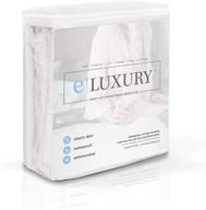 eluxurysupply waterproof mattress protector: breathable terry cotton fitted cover with 10 year warranty - ultimate bedding protection! logo