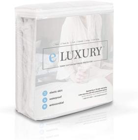 img 4 attached to eLuxurySupply Waterproof Mattress Protector: Breathable Terry Cotton Fitted Cover with 10 Year Warranty - Ultimate Bedding Protection!