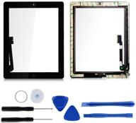 📱 tongyin front panel glass screen with home button for ipad 4: complete digitizer replacement kit with tools and adhesive logo