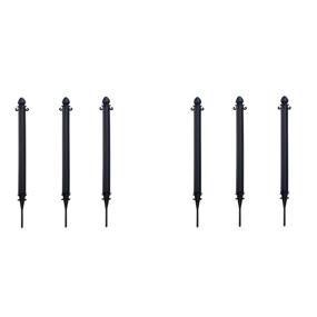 img 3 attached to Plastic Safety Queue Stanchion Barrier Set With 6 PCS And C-Hook (Black Spike)