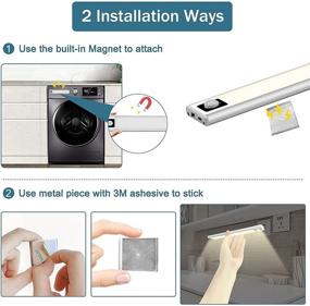 img 1 attached to LRLITE Closet Cabinet Lights - 2 Pack, 72 LED Wireless Motion Sensor Light - Rechargeable & Portable Night Light for Cupboard, Drawer, Shelf, Counter, Stair, and Kitchen Lighting