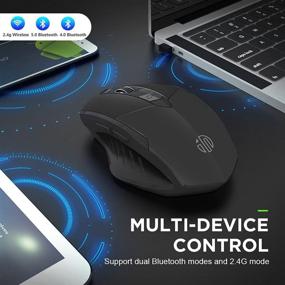 img 3 attached to 🖱️ Rechargeable Bluetooth Mouse, Inphic Multi-Device Wireless Mouse (Tri-Mode: BT 5.0/4.0 + 2.4GHz) with Silent Click, 3 DPI Adjustment, Ergonomic Optical Portable Mouse for Laptop Android Windows Mac OS, Black