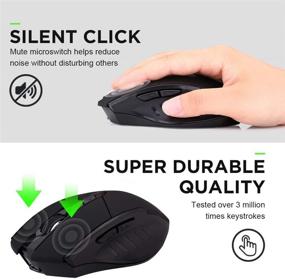img 2 attached to 🖱️ Rechargeable Bluetooth Mouse, Inphic Multi-Device Wireless Mouse (Tri-Mode: BT 5.0/4.0 + 2.4GHz) with Silent Click, 3 DPI Adjustment, Ergonomic Optical Portable Mouse for Laptop Android Windows Mac OS, Black