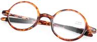 👓 doovic round reading glasses: fashionable tortoise frames for men & women, lightweight & flexible +2.00 strength logo