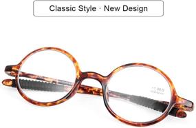 img 2 attached to 👓 DOOViC Round Reading Glasses: Fashionable Tortoise Frames for Men & Women, Lightweight & Flexible +2.00 Strength