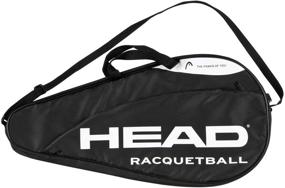 img 1 attached to 🎾 Ultimate Racquetball Deluxe Coverbag: Premium Racket Carrying Bag with Accessory Compartment and Adjustable Shoulder Strap in Sleek Black Design