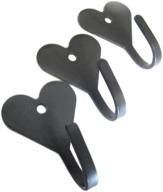 🔗 lot of 3 handmade heart shaped wrought iron hooks логотип