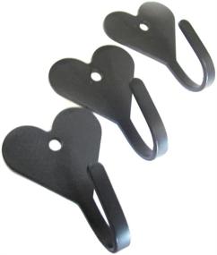 img 1 attached to 🔗 Lot of 3 Handmade Heart Shaped Wrought Iron Hooks