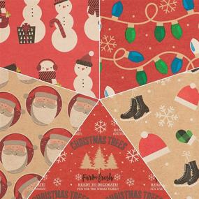 img 3 attached to 🎁 JAM PAPER Assorted Gift Wrap - Christmas Kraft Wrapping Paper - 125 Sq Ft Total - Kids Kraft Christmas Set - 5 Rolls Per Pack