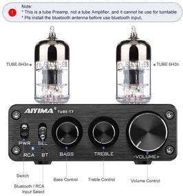 img 2 attached to [2021 Updated] AIYIMA Tube T7 Audio 6N3 Tube Preamp Bluetooth 5.0 Warm Vacuum Buffer Preamplifier with Treble Bass Tone - Ideal for Enhancing Home Theater Systems