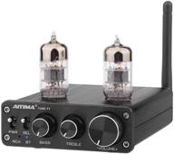 [2021 updated] aiyima tube t7 audio 6n3 tube preamp bluetooth 5.0 warm vacuum buffer preamplifier with treble bass tone - ideal for enhancing home theater systems logo