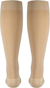 img 2 attached to NuVein Knee Length Open Toe Beige Compression Stockings, 20-30 mmHg Support for Women & Men, Large Size