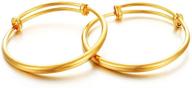 stylish 2pcs/lot 18k gold plated kids baby 🎁 expandable charm bangles & bracelets - perfect 1st birthday gifts! logo