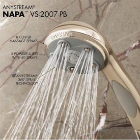 img 2 attached to 🚿 Speakman VS-2007-PB Napa Anystream Brass Handheld Shower Head, 2.5 GPM, Adjustable Multi-Function