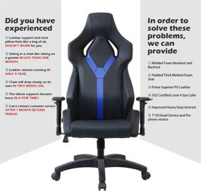 img 3 attached to TOPSKY All Molded Foam Video Gaming Chair: 🎮 Ultimate Comfort for Home and Office (Black and Blue)