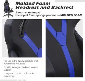 img 2 attached to TOPSKY All Molded Foam Video Gaming Chair: 🎮 Ultimate Comfort for Home and Office (Black and Blue)