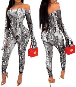 img 1 attached to 👗 Shoulder Jumpsuit for Nightclubs: Stylish Women's Bodysuits for Clubwear