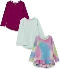 img 3 attached to Stylish and Comfortable: Amazon Essentials Girls' Long-Sleeve Cotton Jersey Tunic T-Shirts