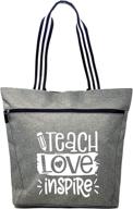 👜 stylish and practical large teacher tote bags: a perfect appreciation gift for women logo