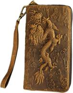 👜 leaokuu crocodile leather organizer checkbook handbags, wallets & wallets for women logo