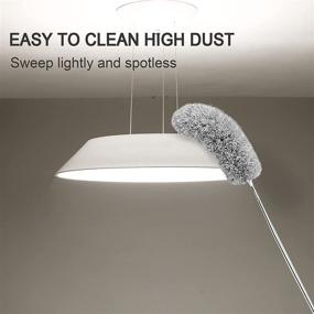 img 3 attached to VMVN Microfiber Duster Set with Extension Pole – Stainless Steel, Reusable & Bendable Duster – Washable Lightweight Dusters for Cleaning Ceiling Fan, High Ceiling, Blinds, Furniture, and Cars