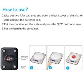 img 1 attached to 🔢 High-Precision Digital Kitchen Scale for Grams and Ounces, LED Backlit Display (Includes AAA Battery), Stainless Steel Construction