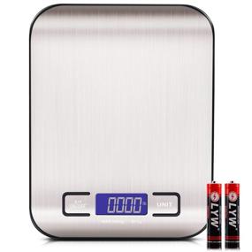 img 4 attached to 🔢 High-Precision Digital Kitchen Scale for Grams and Ounces, LED Backlit Display (Includes AAA Battery), Stainless Steel Construction