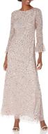 👗 stunning beaded elegance: adrianna papell women's long dress logo