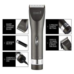 img 3 attached to Ceenwes Updated Version Professional Hair Clippers: The Ultimate Cordless Haircut Kit for Men - Rechargeable, Precise Trimming with 8 Combs & Carrying Bag