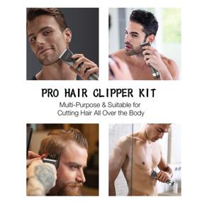 img 4 attached to Ceenwes Updated Version Professional Hair Clippers: The Ultimate Cordless Haircut Kit for Men - Rechargeable, Precise Trimming with 8 Combs & Carrying Bag