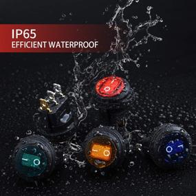 img 1 attached to APIELE Waterproof Round Rocker Toggle Switch 2 Position DC 12V 20A ON-Off With LED Light SPST 3 Pins 5Pcs KCD1-8-101NW (Red)