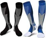 premium compression socks 20-30 mmhg | ideal for men, nurses, pregnancy, edema, varicose veins | 2/4 pairs logo