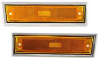 🚦 chrome side marker lights for chevy/gmc c/k 10 truck/suburban/blazer/jimmy (1981-1991) - driver and passenger side, gm2550115 + gm2551107 logo