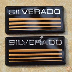 img 2 attached to Улучшите стиль своего Chevy Silverado с частями 2x PartsTo Cab Emblem Badge Side Roof Pillar Decal Plate для 88-98 90 91 Suburban Tahoe C/K Series Blazer