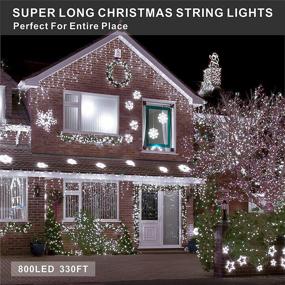 img 1 attached to 🎄 800 LED Outdoor Christmas String Lights: Ultra-Long 330FT - Cool White Twinkle Fairy Lights for Holiday Decor, Christmas Parties, and Weddings