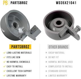 img 1 attached to 🔧 Комплект нижней корзины и ролика для посудомоечной машины PartsBroz WD35X21041 (8 штук) - совместим с посудомоечными машинами GE - заменяет AP5986366, WD12X10277, WD12X10136, PS11725221, WD12X10107, WD12X10126, WD12X10261