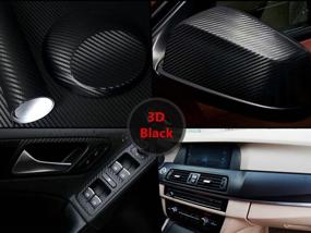 img 2 attached to 🚗 Premium Quality Teemall 3D Black Carbon Fiber Car Wrap Film Twill Weave Vinyl Roll - 17.7x79 inch