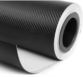 img 4 attached to 🚗 Premium Quality Teemall 3D Black Carbon Fiber Car Wrap Film Twill Weave Vinyl Roll - 17.7x79 inch