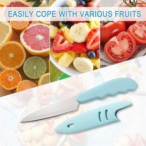 img 1 attached to Set of 3 New Sharp and Durable Paring Knives with Comfortable Non-slip Handles, Protective Covers - Ideal for Various Vegetables and Fruits (Pink, Blue, Green)