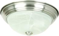 🔦 yosemite home decor jk101-11sn flush mount ceiling light with marble glass shade, satin nickel finish, 11-inch size логотип