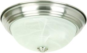 img 2 attached to 🔦 Yosemite Home Decor JK101-11SN Flush Mount Ceiling Light with Marble Glass Shade, Satin Nickel Finish, 11-Inch Size