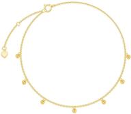 stunning 14k gold anklet for women: delicate 2.2 mm ball bracelet - perfect jewelry gift! logo