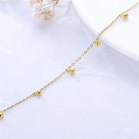 img 1 attached to Stunning 14k Gold Anklet for Women: Delicate 2.2 mm Ball Bracelet - Perfect Jewelry Gift!